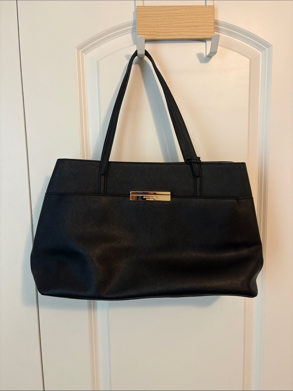 kate spade Black Tote with Gold Plaque